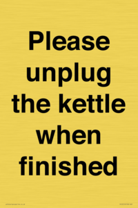 Please unplug the kettle when finished